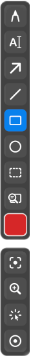 Lumi's on-screen tool dock, docked at the screen edge